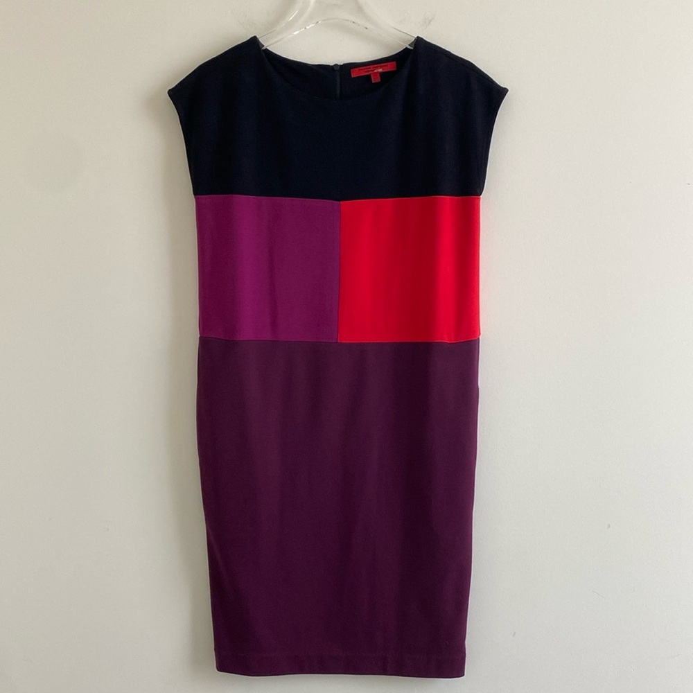Narciso Rodriguez Cap Sleeve Colorblock Dress